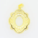 Yellow Gold Plated Sterling Silver Semi Mount Pendant Setting Oval OV 10x8mm - Syzjewelry